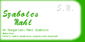 szabolcs mahl business card